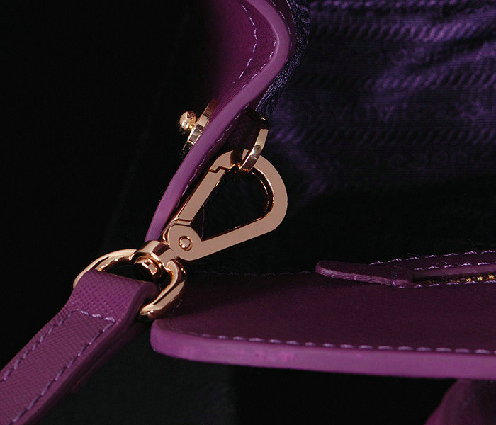 2014 Prada saffiano cuir leather tote bag BN2595 purple